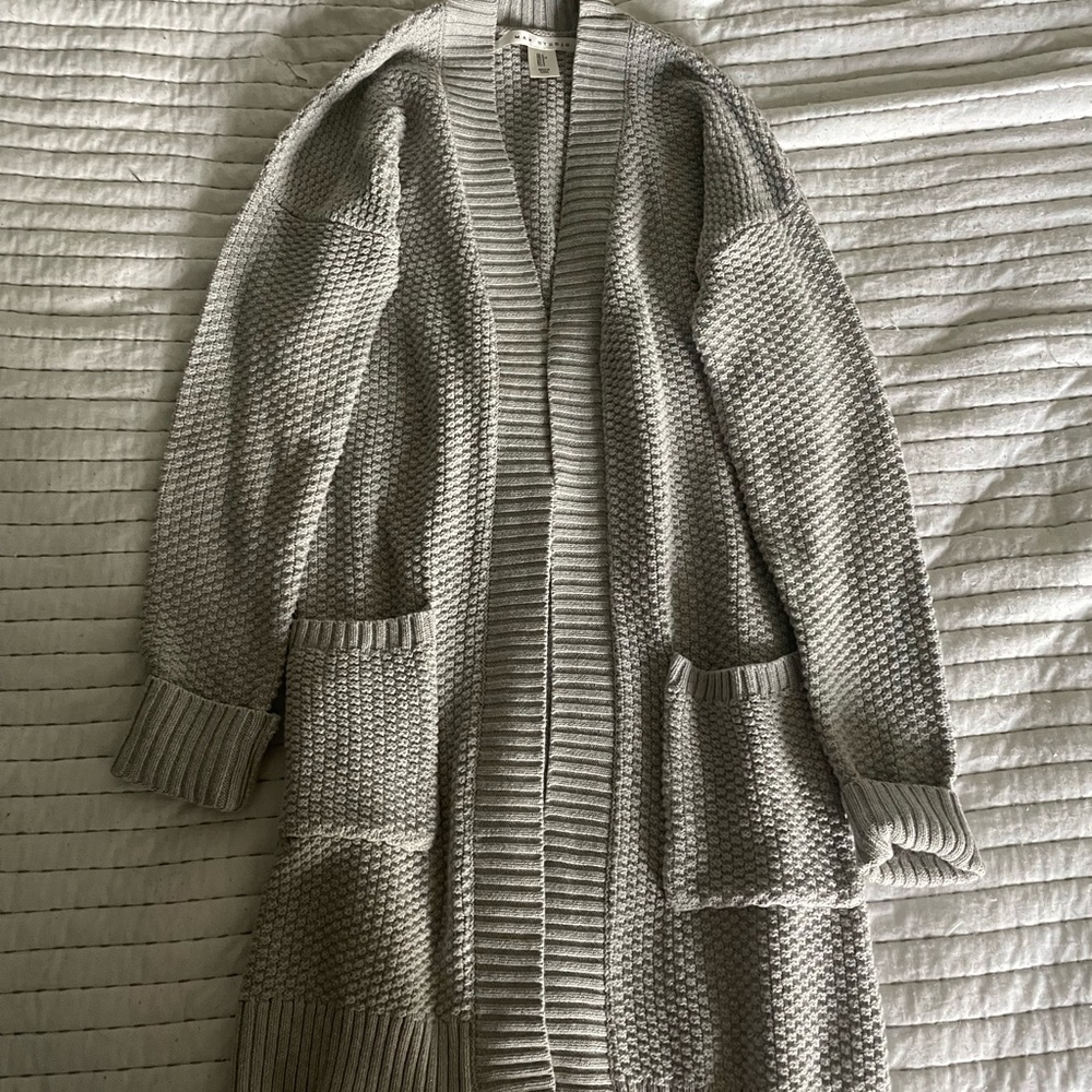 Grey Long Cardigan